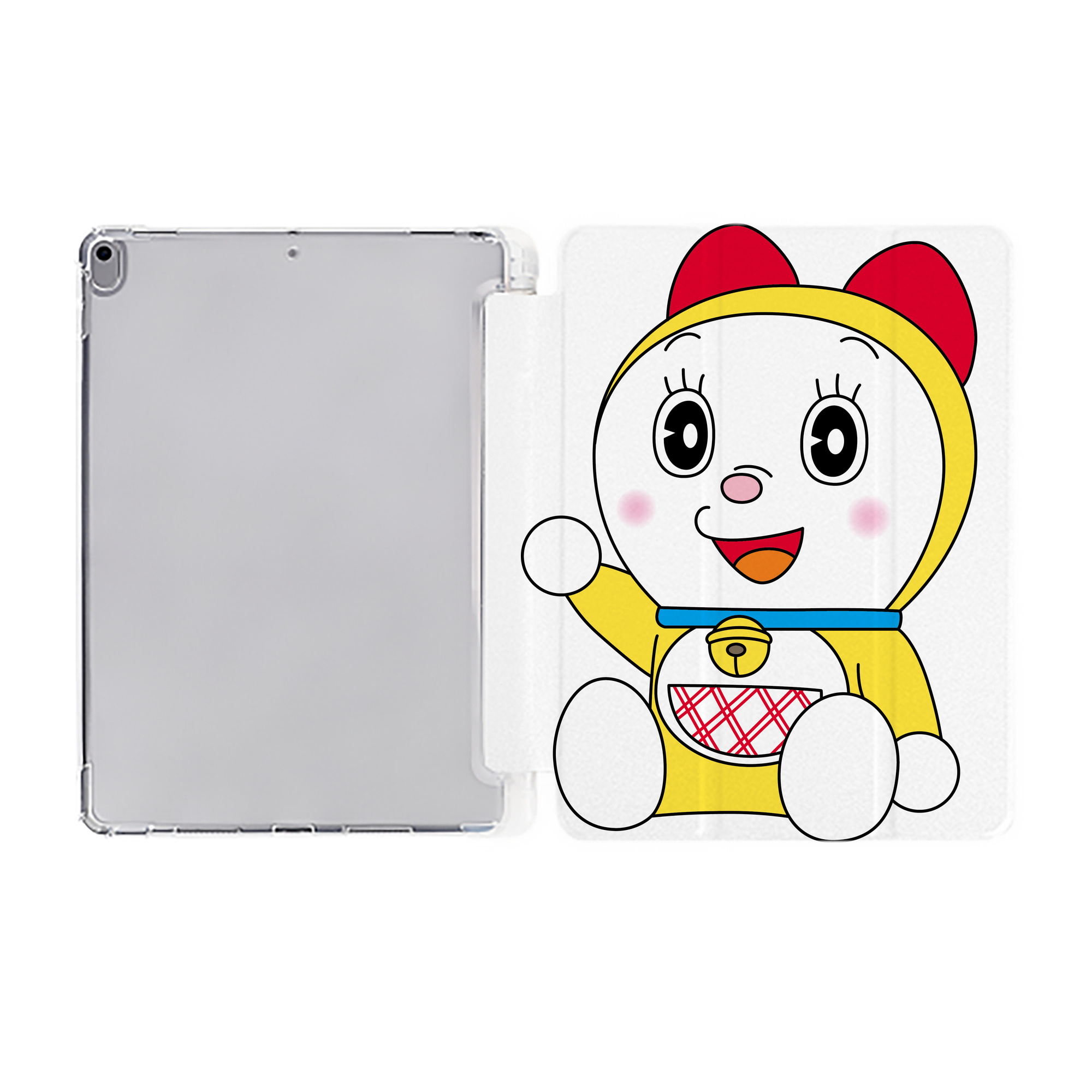 （画像用） ドラえもん ドラミ Doraemon Dorami IPad ケース ペン収納付き 三つ折りスタンド PUレザー×シリコン 対応機種9.5/10.5/10.9インチ